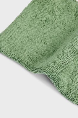 Logo washing mitt in Aegean cotton, Green