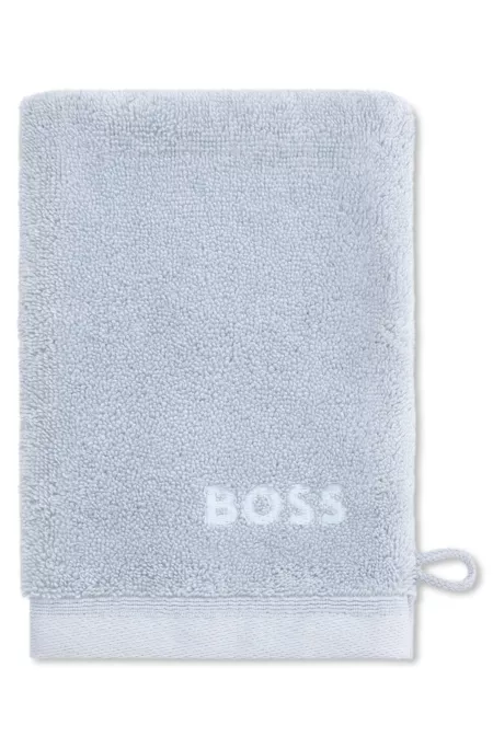 Gant de toilette en coton avec logo brodé