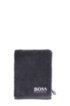 Finest Egyptian cotton washing mitt with contrast logo embroidery, Anthracite