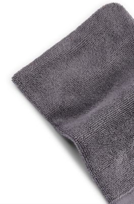 Egyptian-cotton wash mitt with contrast logo, Dark Grey
