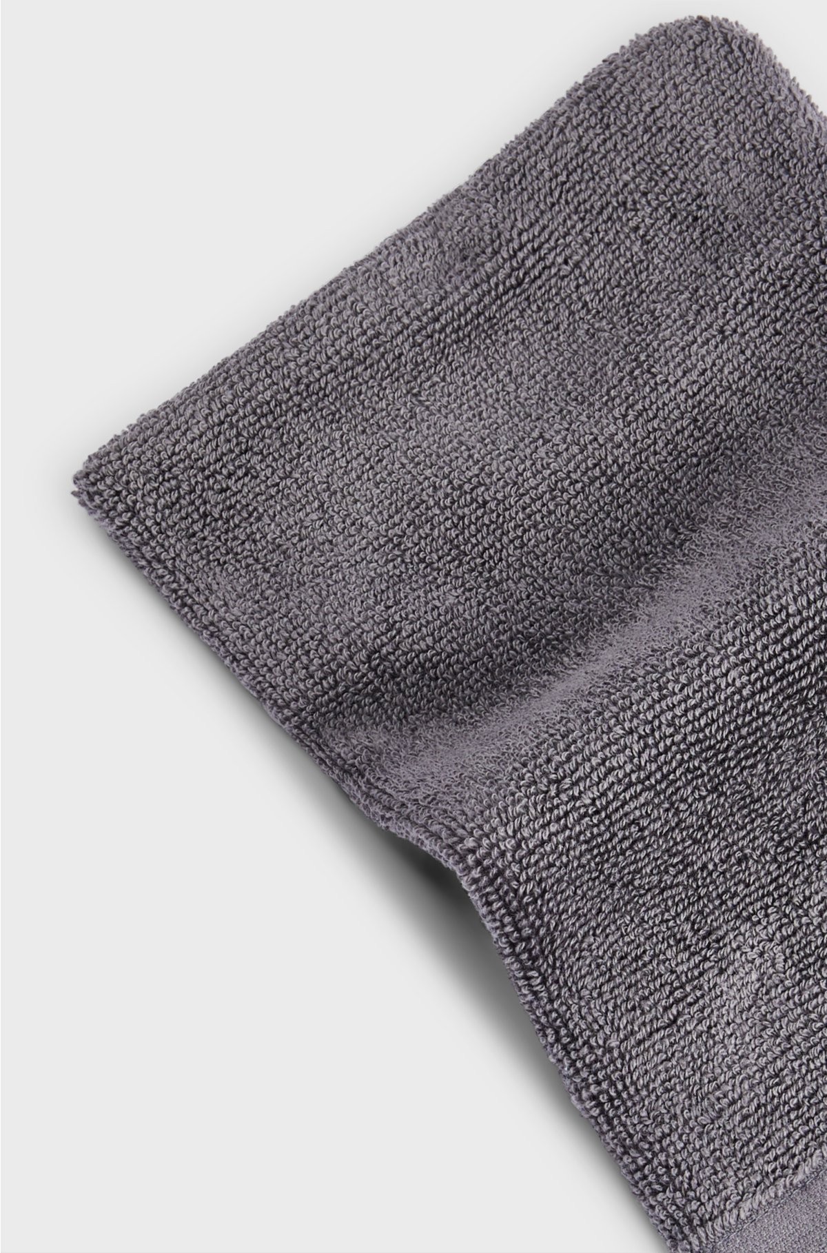 Egyptian-cotton wash mitt with contrast logo, Dark Grey