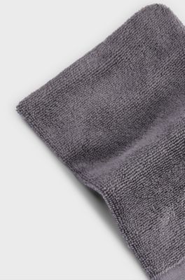 Gant de toilette en coton &eacute;gyptien avec logo contrastant, Gris sombre