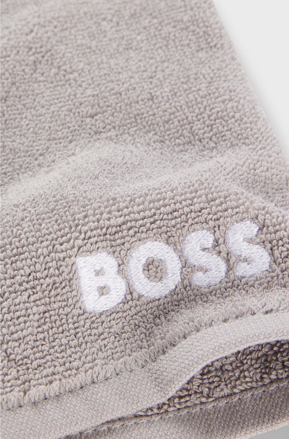 Egyptian-cotton wash mitt with contrast logo, Grey