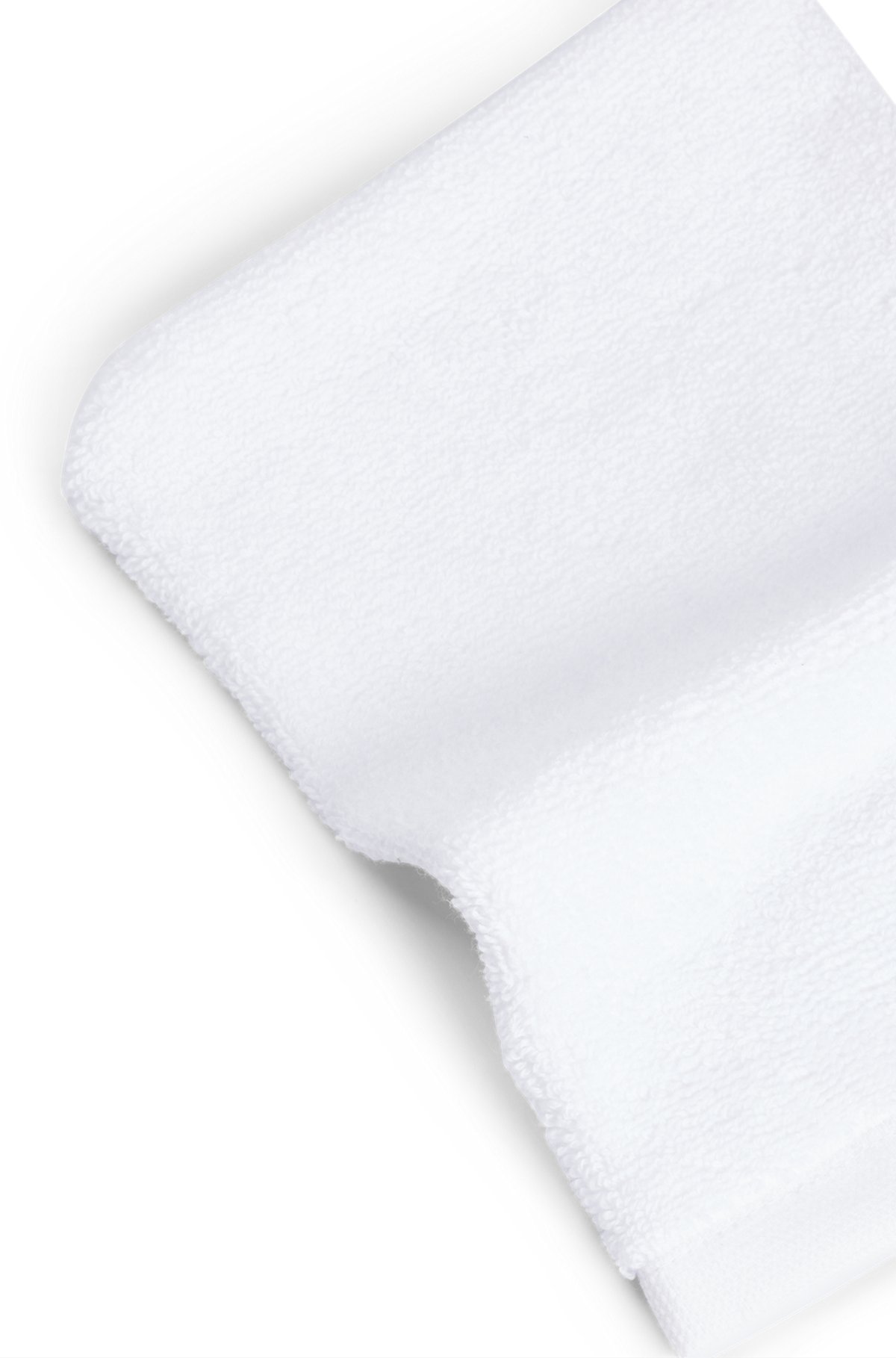 Manopla de baño de algodón egipcio con logo en contraste, Blanco