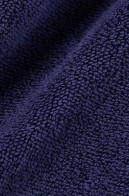Gant de toilette en coton &eacute;gyptien avec logo contrastant, Bleu fonc&eacute;