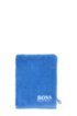 Finest Egyptian cotton washing mitt with contrast logo embroidery, Blue