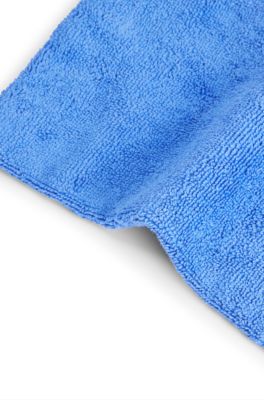 Egyptian-cotton wash mitt with contrast logo, Blue