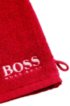 Finest Egyptian cotton washing mitt with contrast logo embroidery, Red