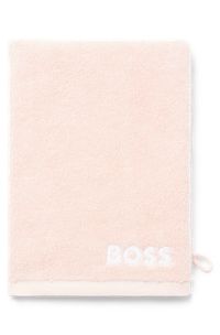 Manopla de baño de algodón egipcio con logo en contraste, Pink