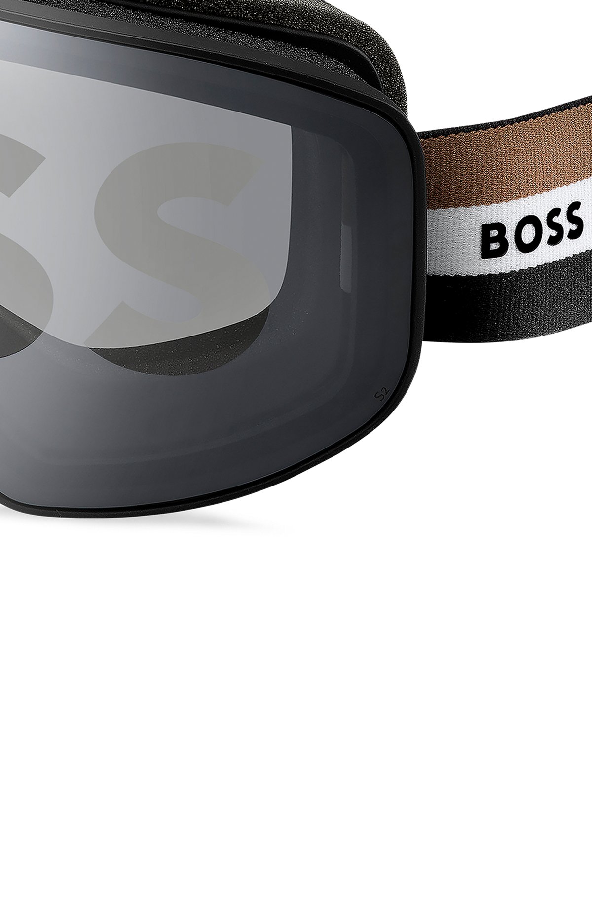 Skibrille mit Logo-Details, Schwarz
