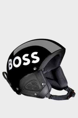 Skihelm mit Logo-Details, Schwarz