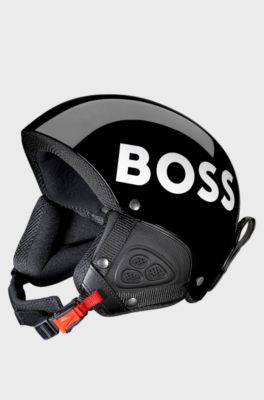 Skihelm mit Logo-Details, Schwarz