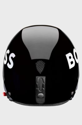 Skihelm mit Logo-Details, Schwarz