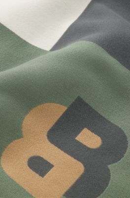 Jacquard throw with whipstitching, Patterned