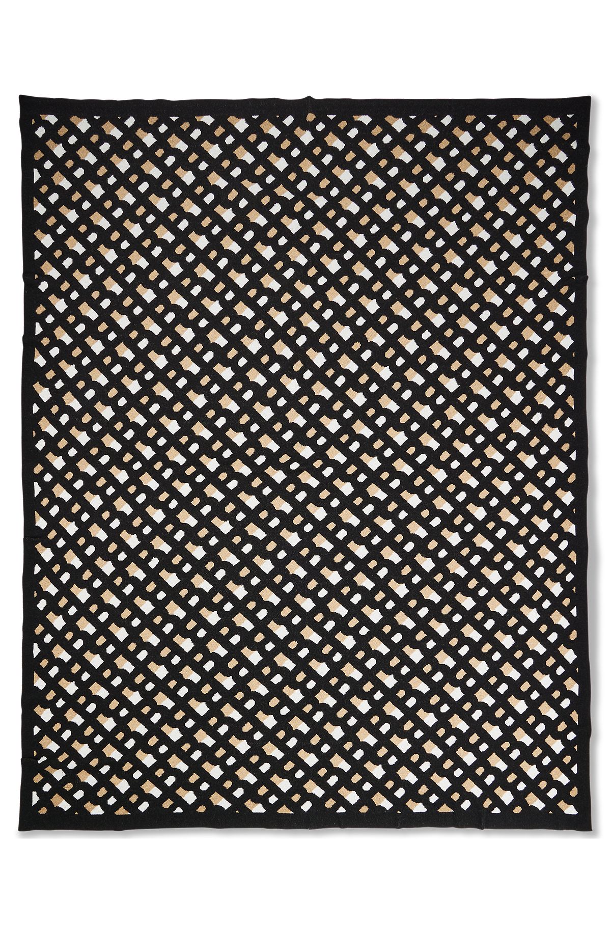 Monogram-jacquard throw with wool and cashmere, Patterned