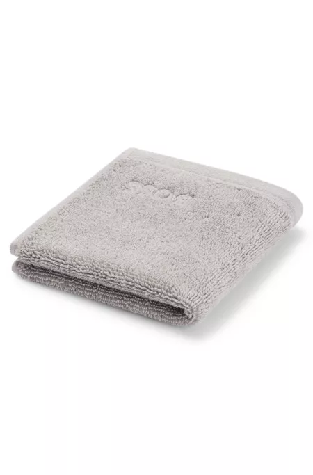 Logo-embroidered face cloth in Aegean cotton