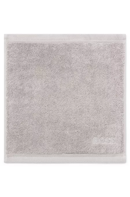 Logo-embroidered face cloth in Aegean cotton