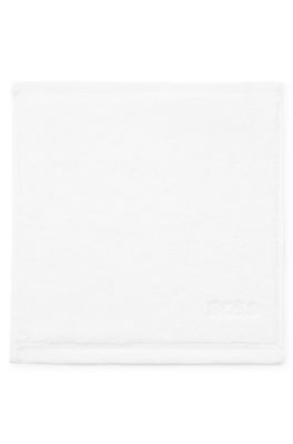 Logo-embroidered face cloth in Aegean cotton, White