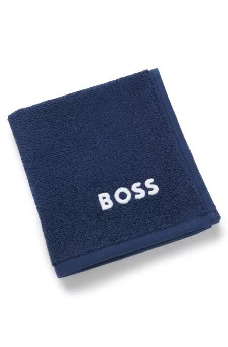 Cotton face cloth with contrast embroidered logo