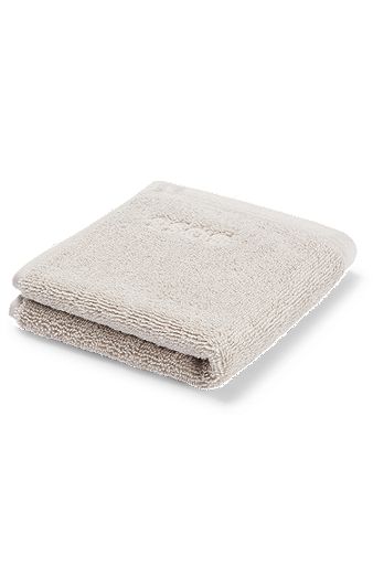 Waschlappen aus ägäischer Baumwolle mit tonalem Logo, Beige