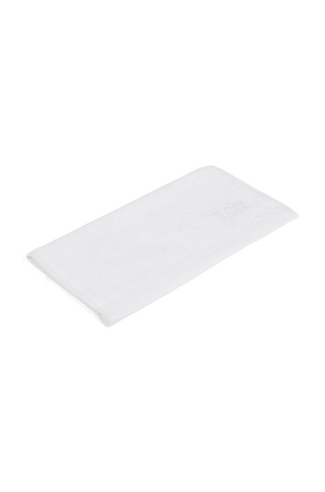 Branded face cloth in combed Aegean cotton, White