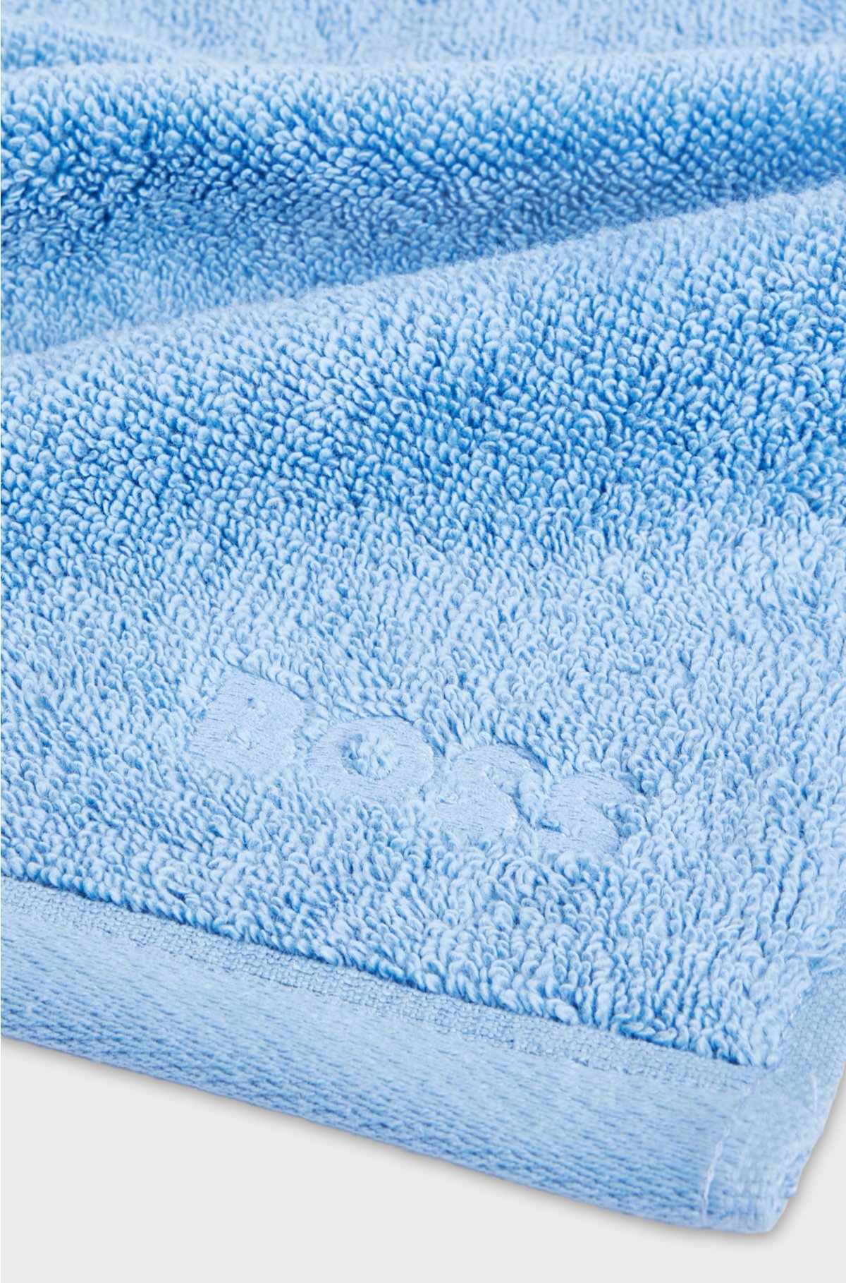 Aegean-cotton face cloth with tonal logo, Blue