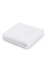Cotton face cloth with white logo embroidery, White