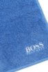 Finest Egyptian cotton face cloth with logo embroidery, Blue