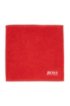 Finest Egyptian cotton face cloth with logo embroidery, Red