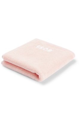 Cotton face cloth with white logo embroidery, Pink