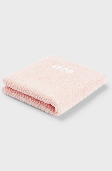 Cotton face cloth with white logo embroidery, Pink