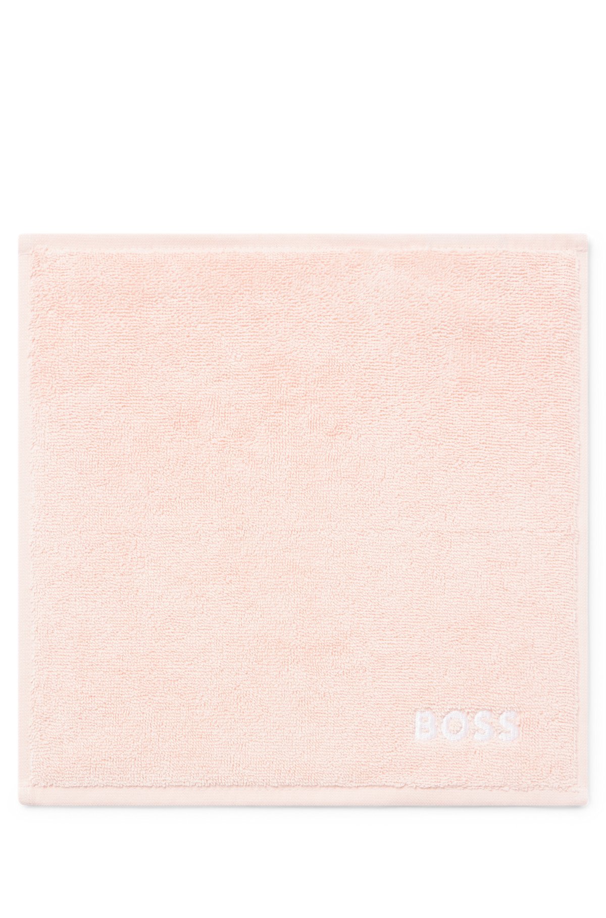 Serviette de toilette en coton avec logo brodé blanc, Rose