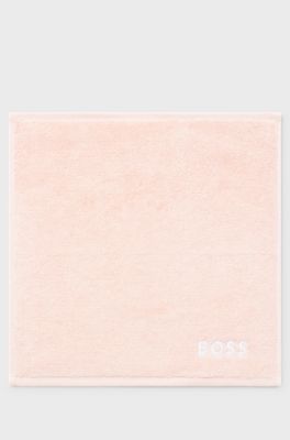 Cotton face cloth with white logo embroidery, Pink