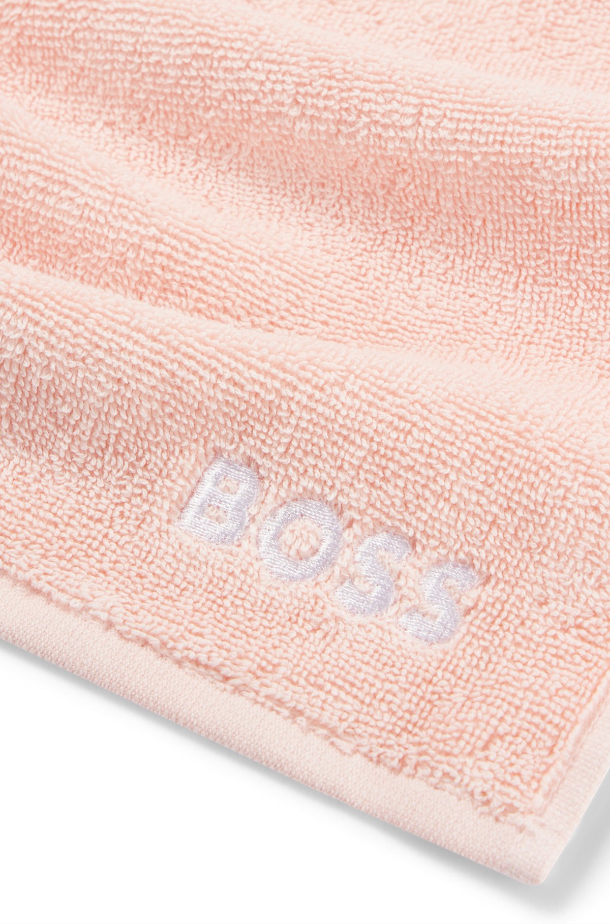 Cotton face cloth with white logo embroidery, Pink