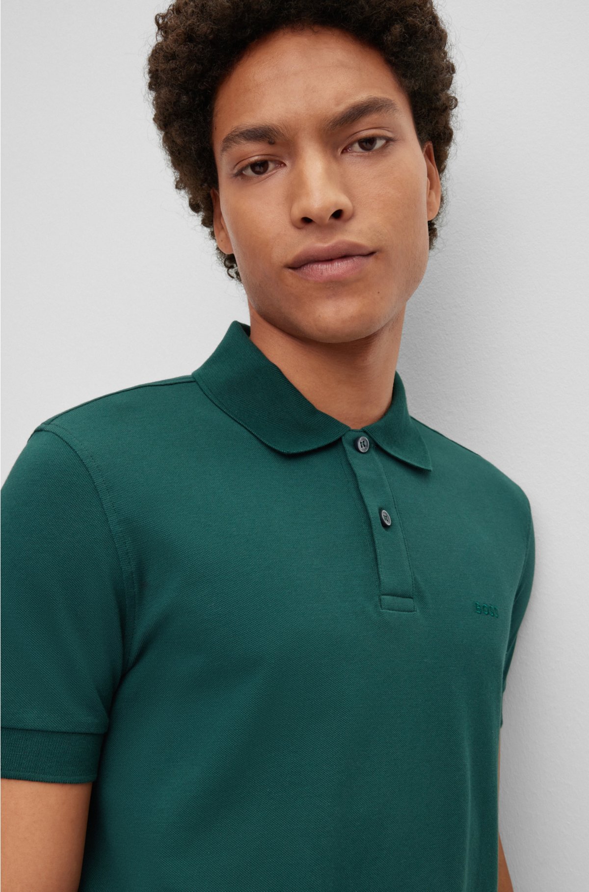logo Regular-fit polo - embroidery shirt with BOSS