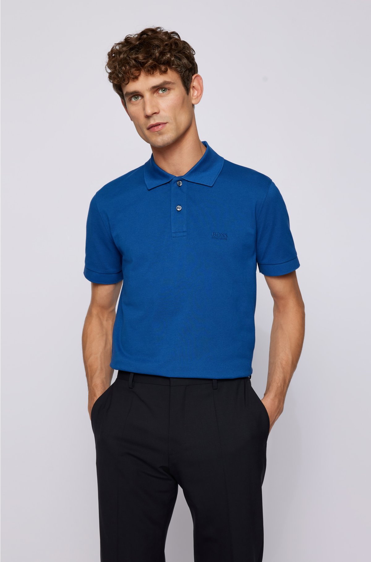BOSS - Regular-fit polo shirt embroidery