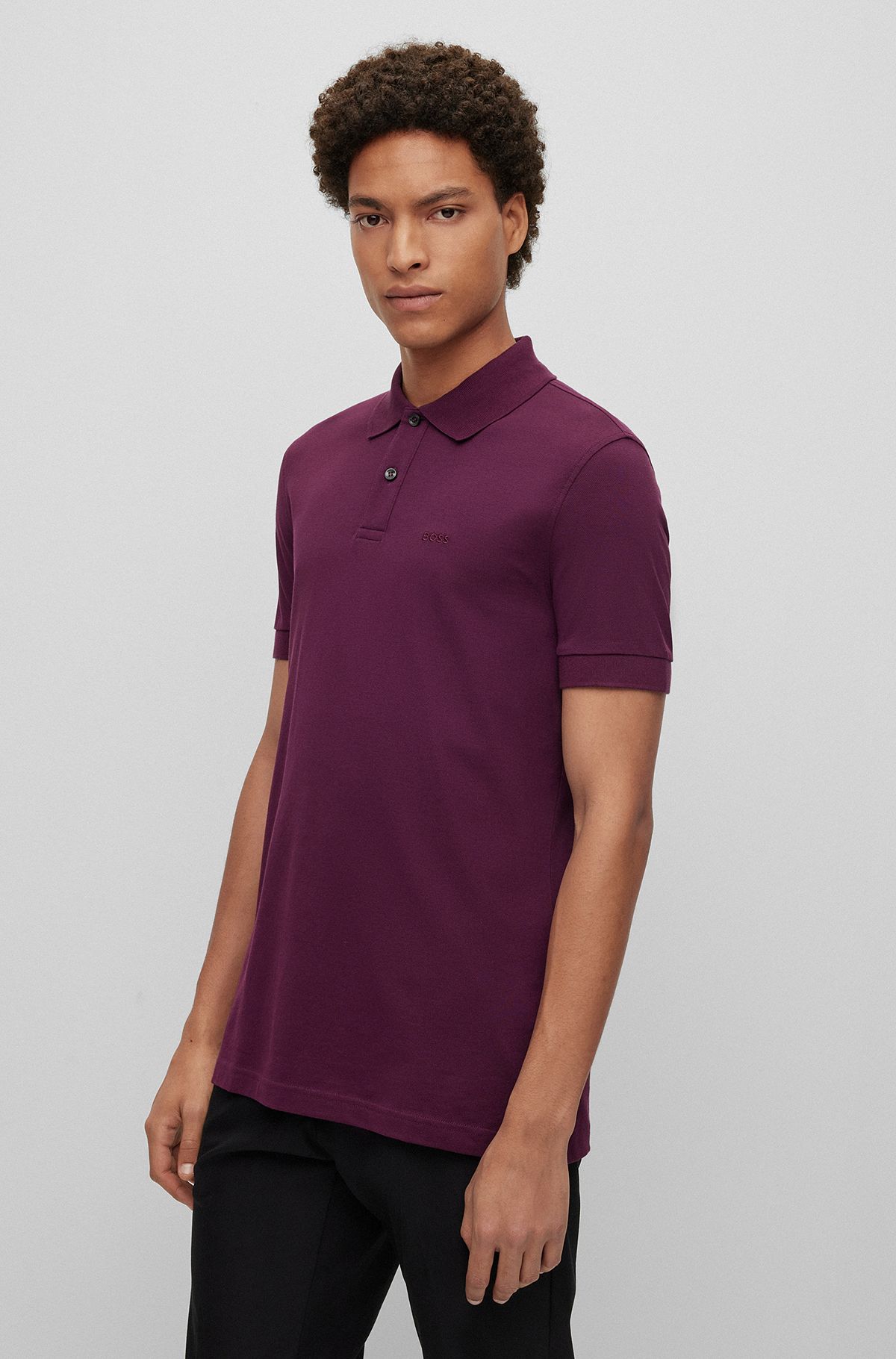 Purple Brand Embossed Polo Shirt – Puffer Reds