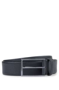 BOSS - Printed belt in Italian leather with logo buckle