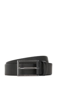 BOSS - Printed belt in Italian leather with logo buckle