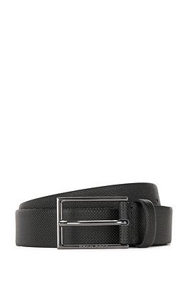 BOSS - Printed belt in Italian leather with logo buckle