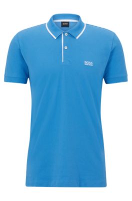 BOSS - Cotton-piqué polo shirt with embroidered logo