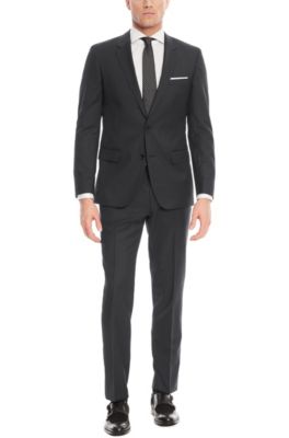 Virgin Wool Suit, Slim Fit | Huge/Genius, Dark Grey