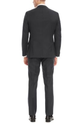 Virgin Wool Suit, Slim Fit | Huge/Genius, Dark Grey
