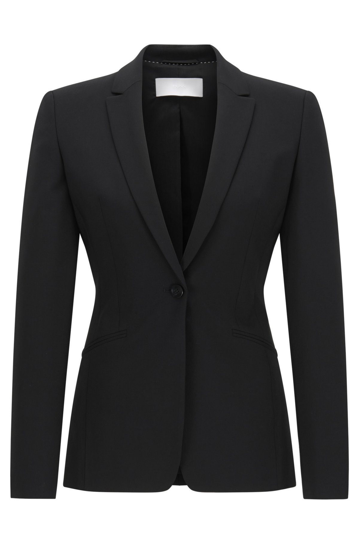 BOSS - Regular-fit jacket in stretch wool with curved lapels
