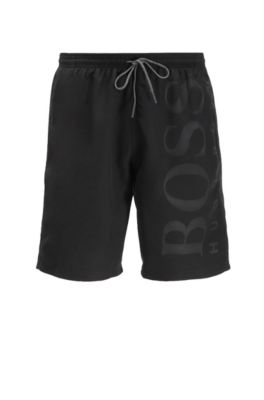 BOSS - Quick-drying swim shorts with tonal logo