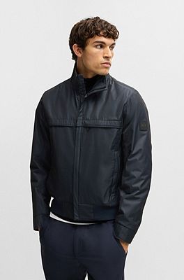 BOSS - Structured-ottoman jacket with concealed zip