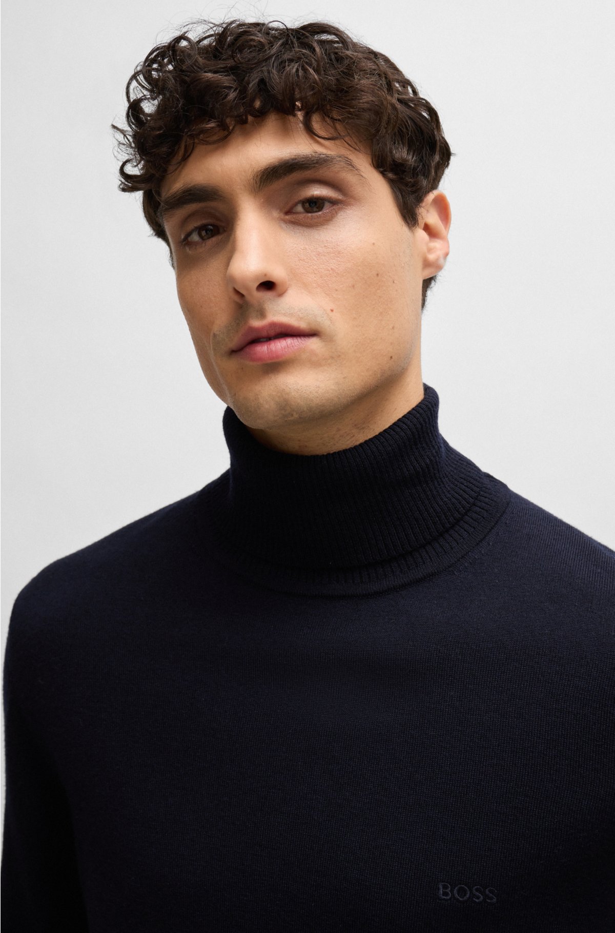 BOSS - Crew-neck sweater in merino wool