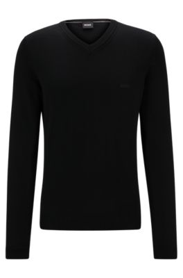 BOSS - Crew-neck sweater in merino wool