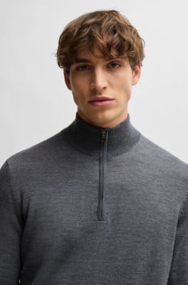 BOSS - Slim-fit sweater in extra-fine merino wool 