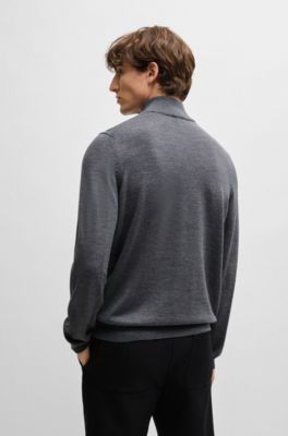 BOSS - Slim-fit sweater in extra-fine merino wool 